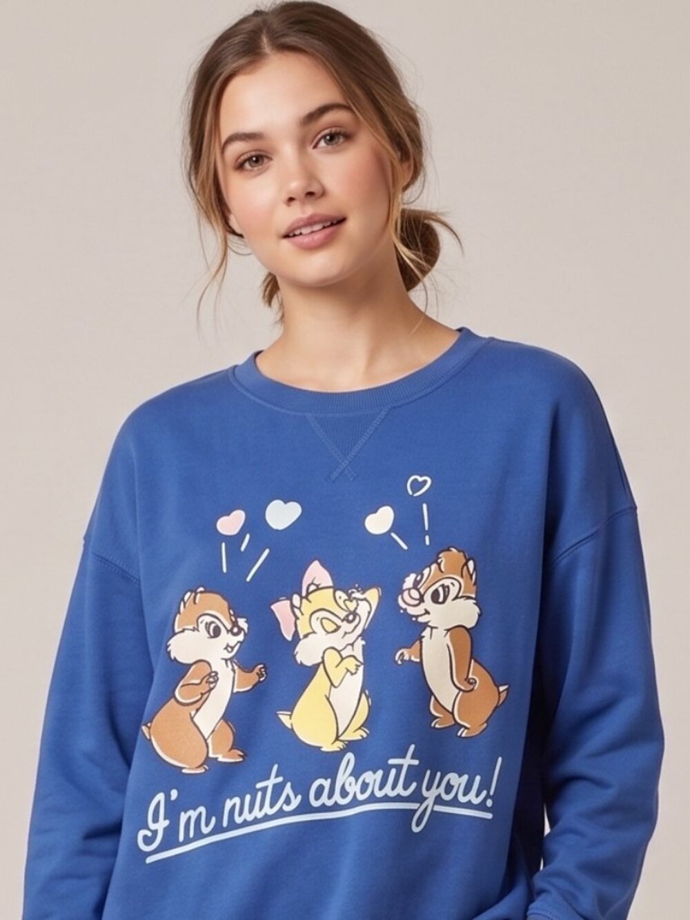 Disney Chip 'n' Dale Nuts About You Women's Sleep Pullover Shirt (Medium 7-9)